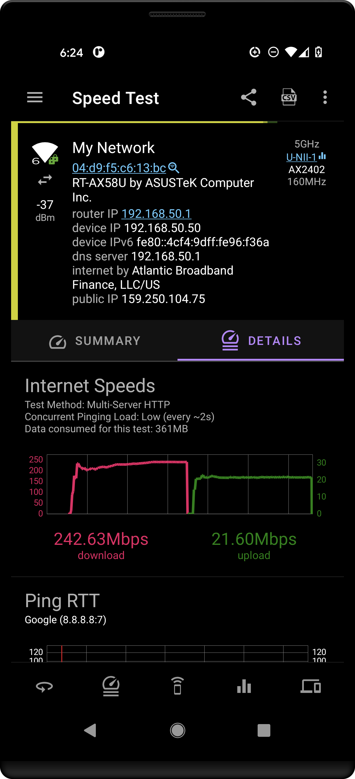 detailed internet speed test